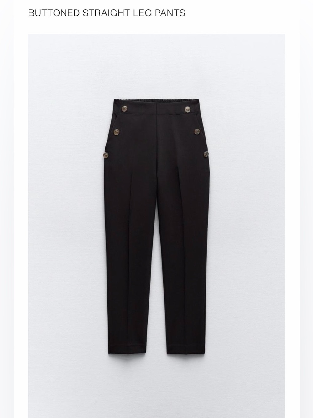 Zara Buttoned Straight Leg Pant